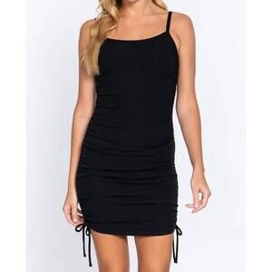 NEW ACTIVE BASIC ruched cami dress in black